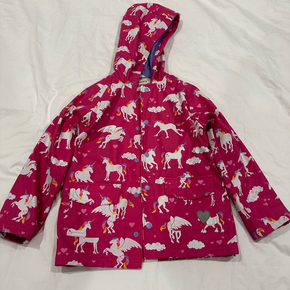 Hatley Girls button-up printed rain jacket